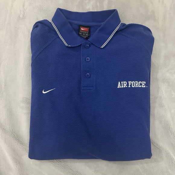 Men's Blue Vintage Nike Air‎ Force Football Polo Size XL - Picture 1 of 8